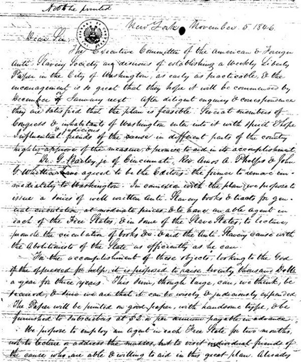 Tappan Circular Letter, page 1